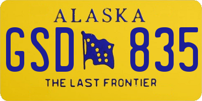 AK license plate GSD835