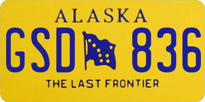 AK license plate GSD836