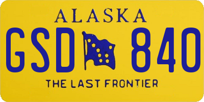 AK license plate GSD840