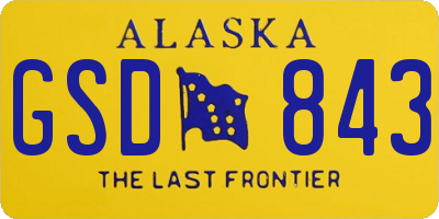 AK license plate GSD843