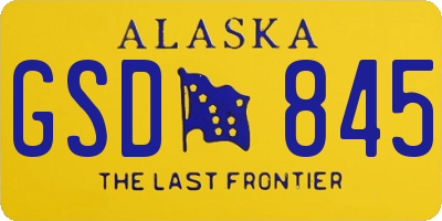 AK license plate GSD845