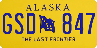 AK license plate GSD847