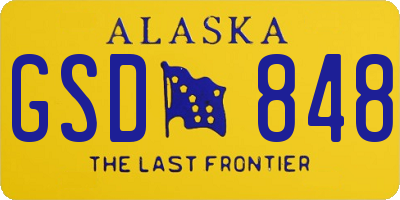 AK license plate GSD848