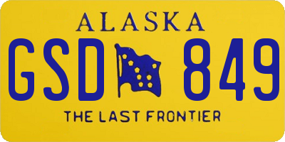 AK license plate GSD849