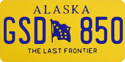 AK license plate GSD850