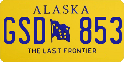 AK license plate GSD853