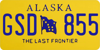 AK license plate GSD855