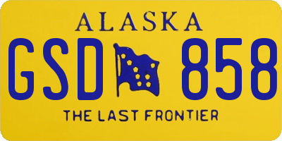 AK license plate GSD858