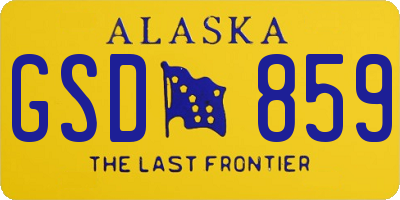 AK license plate GSD859