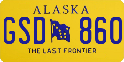 AK license plate GSD860