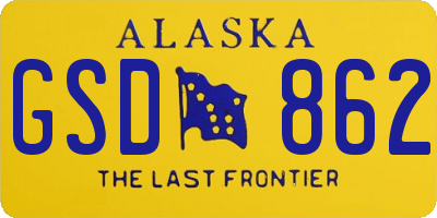 AK license plate GSD862