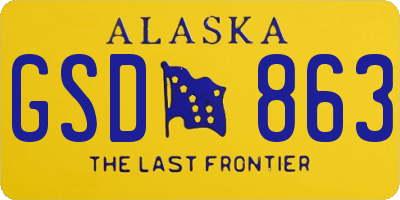 AK license plate GSD863