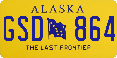 AK license plate GSD864