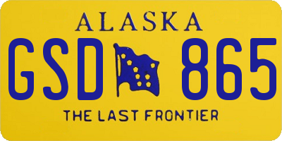 AK license plate GSD865