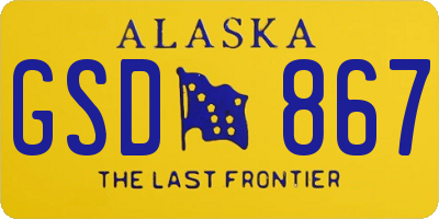 AK license plate GSD867