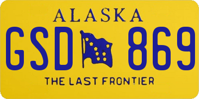 AK license plate GSD869