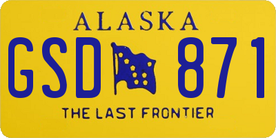 AK license plate GSD871