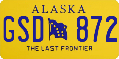 AK license plate GSD872