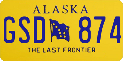 AK license plate GSD874