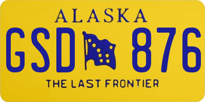 AK license plate GSD876