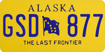 AK license plate GSD877