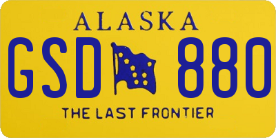 AK license plate GSD880