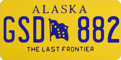 AK license plate GSD882