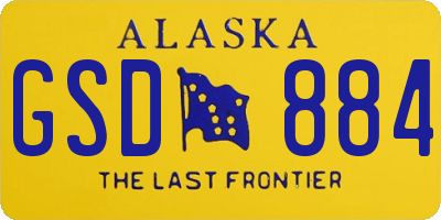 AK license plate GSD884