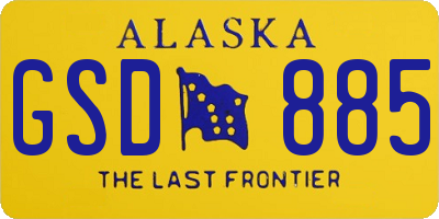 AK license plate GSD885