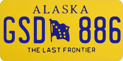 AK license plate GSD886