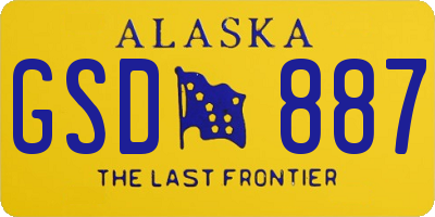 AK license plate GSD887