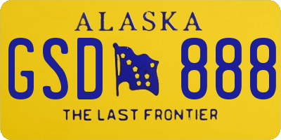 AK license plate GSD888