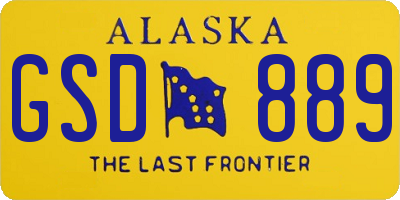 AK license plate GSD889