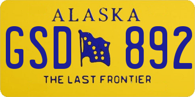 AK license plate GSD892