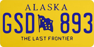 AK license plate GSD893