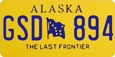 AK license plate GSD894