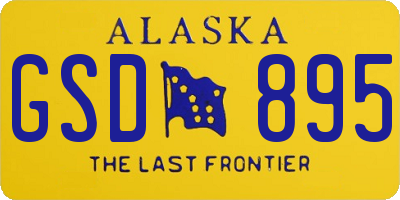 AK license plate GSD895