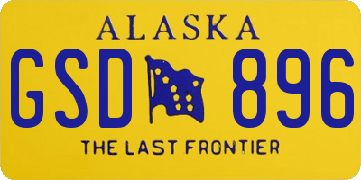 AK license plate GSD896