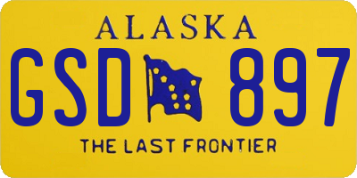 AK license plate GSD897