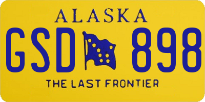 AK license plate GSD898