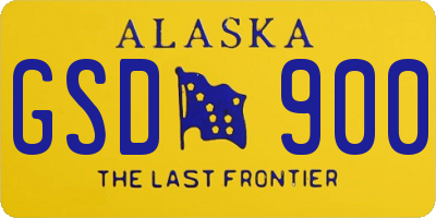 AK license plate GSD900