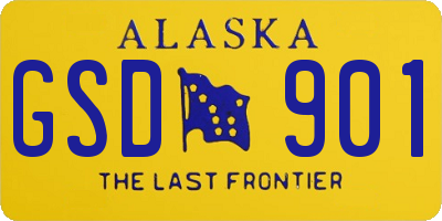 AK license plate GSD901