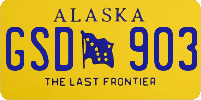 AK license plate GSD903