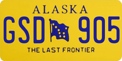 AK license plate GSD905