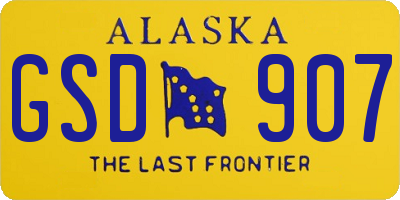 AK license plate GSD907