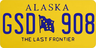 AK license plate GSD908