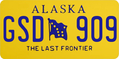 AK license plate GSD909