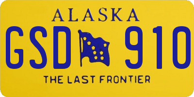 AK license plate GSD910