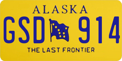 AK license plate GSD914