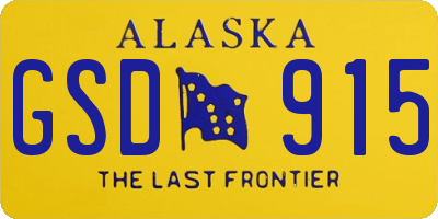 AK license plate GSD915